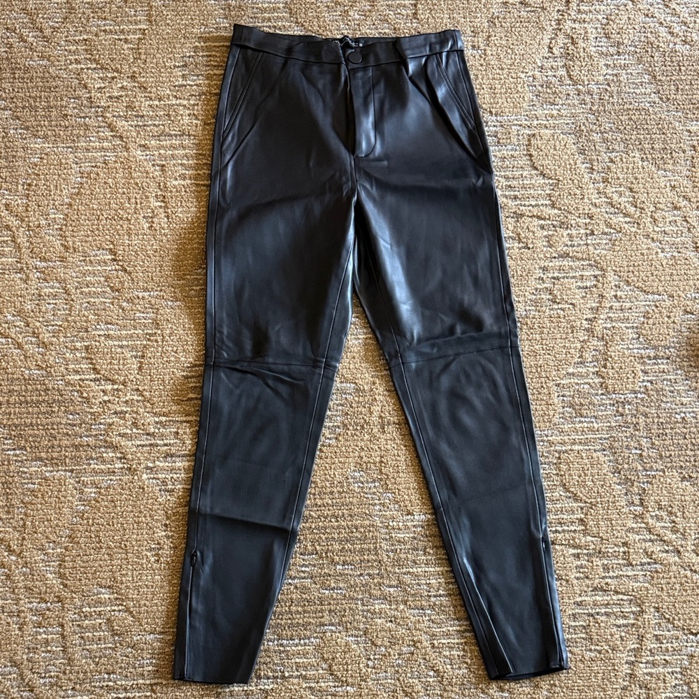 Zara Women's Black Skinny Leather Pants